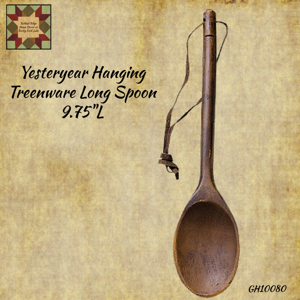 Yesteryear Hanging Long Spoon Treenware 9.75"L