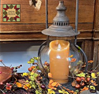 Tan Essence Glow Moving Flame Pillar Candle 8.75"H x 3.5"W