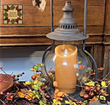 Tan Essence Glow Moving Flame Pillar Candle 8.75"H x 3.5"W
