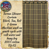 Tartan Shower Curtain, or Table Top Collection ~ 50% Savings
