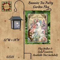 Easter Bunnies Tea Party Vintage Garden Flag