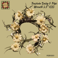 Tea Stained Daisy & Ivory Pips Floral Wreath & Bush