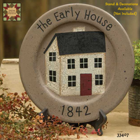 The Early House 1842 Plate (Saltbox House) Including Plate Stand