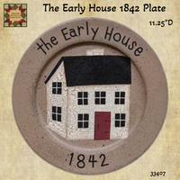 The Early House 1842 Plate (Saltbox House) Including Plate Stand