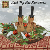 Aged Top Hat Snowman Set of 2