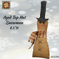 Aged Top Hat Snowman Set of 2