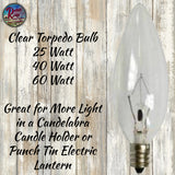 Clear Torpedo Bulbs 4  Different Wattage Available