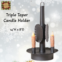 Triple Candle Holder Blacken Tin