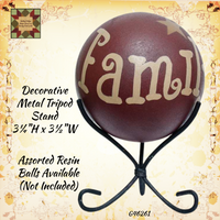 Decorative Cardinals Hand-painted Wood Ball 4" & Available Display Stands Available