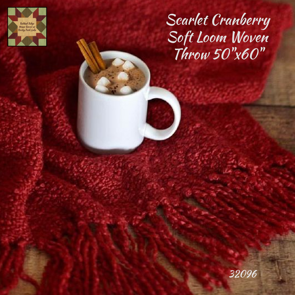 Scarlet Cranberry Soft Loose Woven Throw