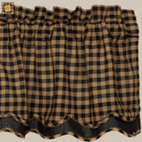 Black Check Layered Scalloped Valance