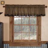 Black Check Layered Scalloped Valance