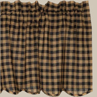 Black Check Scalloped Valance 16"x72"