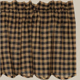 Black Check Scalloped Valance 16"x72"