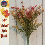 Fall Velvet Ash Wreath, Garland, Bush & Hanging Bush