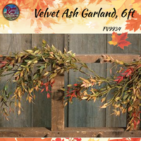 Fall Velvet Ash Wreath, Garland, Bush & Hanging Bush