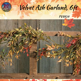 Fall Velvet Ash Wreath, Garland, Bush & Hanging Bush