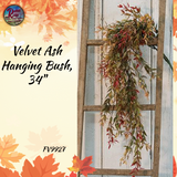 Fall Velvet Ash Wreath, Garland, Bush & Hanging Bush