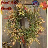 Fall Velvet Ash Wreath, Garland, Bush & Hanging Bush