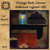 Vintage Folk Art Bath Radiance LED Canvas WATERPROOF