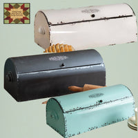 Vintage Metal Bread Box Choice Black, White or Seafoam PREORDER