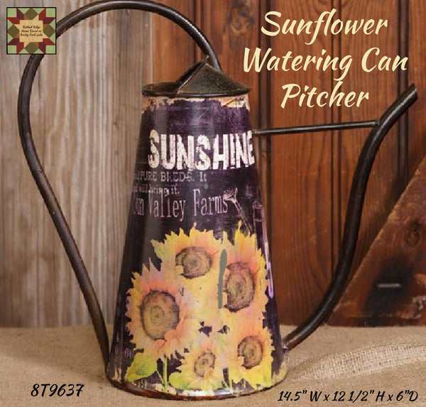 Sunflower Watering Can Pitcher