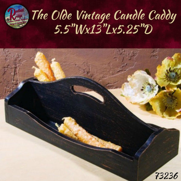 The Olde Vintage Candle Caddy Wood Black