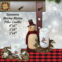Snowman Lumpy Moving Motion Flameless Pillar Timer Candles