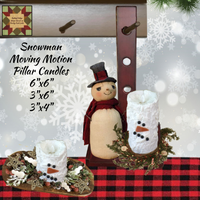 Snowman Lumpy Moving Motion Flameless Pillar Candles