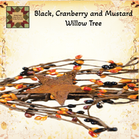 Willow Tree Black Cranberry Mustard Pip Berry Stars 12"H