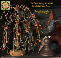 Willow Tree 12"H Cranberry Black Mustard Berries & Pips