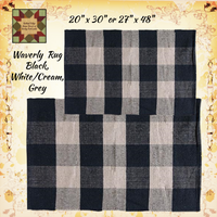 Waverly Buffalo Plaid Rug Black, White/Cream, Grey  2 Sizes Available
