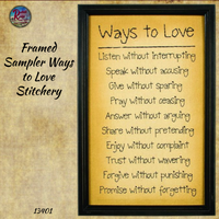 Sampler Framed Ways to Love Stitchery