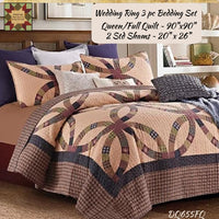 Wedding Ring 3pc King or Queen Bedding Set
