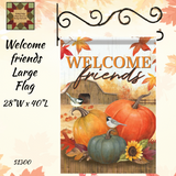 Welcome Friends Barn & Pumpkins Large & Garden Flags