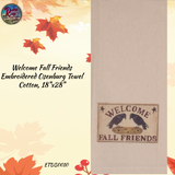 Welcome Fall Friends Embroidered Crow Osenburg Towel