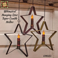 Whimsical Hanging Star Taper Candle Holder 3 Assorted Colors