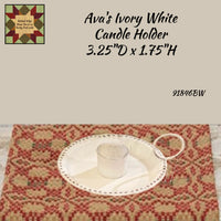 Ava's Ivory White Distressed Metal Taper Candle Holder