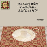 Ava's Ivory White Distressed Metal Taper Candle Holder