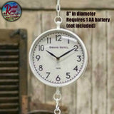 White Vintage Hanging Scales Reproduction with Clock