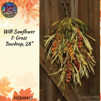 Wild Sunflower & Grass Teardrop, 28"
