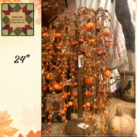 Willow Tree 12", 18" or 24"H Fall Pumpkins & Pip Berry