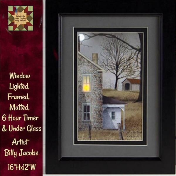 Window ~  Billy Jacobs Framed, Matted, Glass Front, Radiant LED 12"x16"