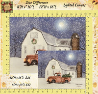 Wintry Weather w/Red Truck Lighted LED Canvas 2 Sizes Available