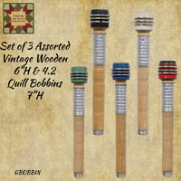 Wooden Vintage Quill Bobbins Assorted Set of 3