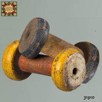 Rustic Authentic Vintage Wooden Spools 2 Set 3.5"H