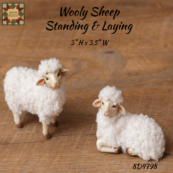 Wooly Sheep 2 Set 1 Standing &1  Laying