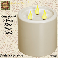 3 Wick Waterproof Pillar Timer Candle
