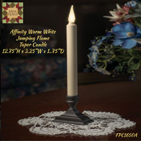 Affinity Warm White Jumping Flame Taper Candle 12"H