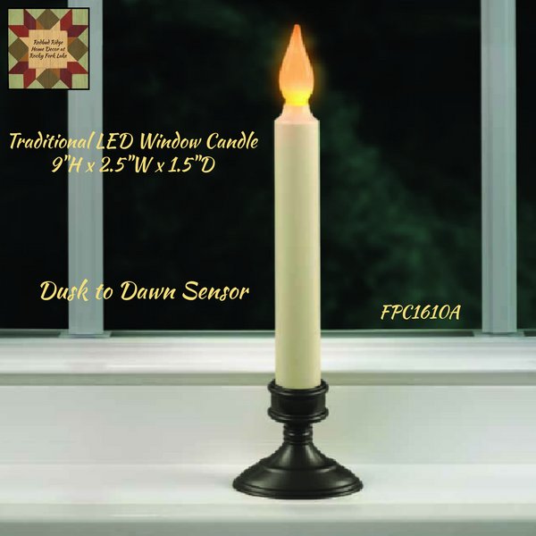 Window Candle 9"H w/Dusk to Dawn Sensor